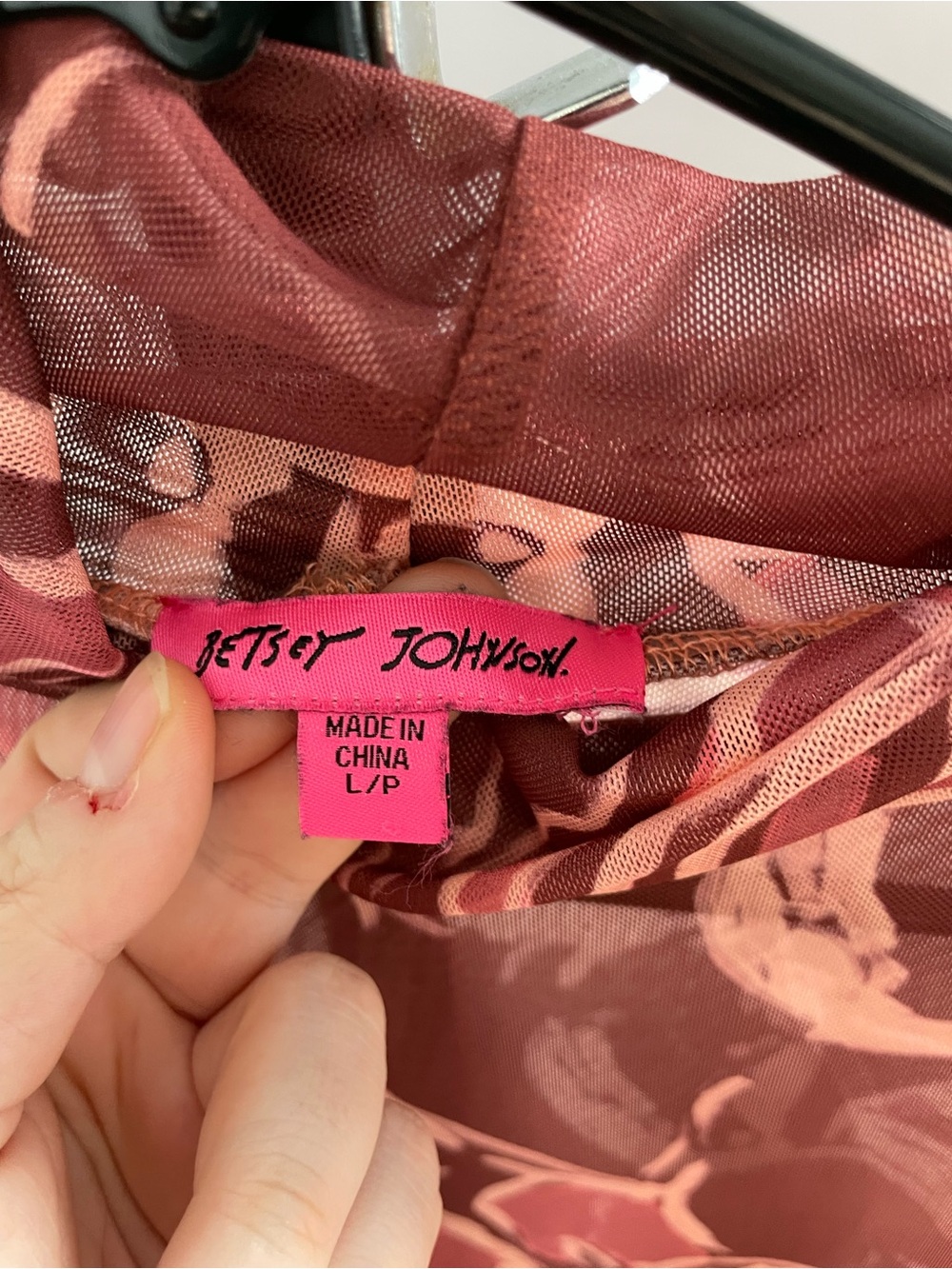 Betsey Johnson Pink and Orange Abstract Mesh Midi Dress - Picture 5 of 9